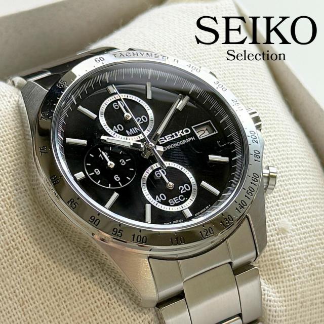 セイコー クロノグラフ メンズ ウオッチ 国内定まり品 SEIKO より抜き 肝ったま 10空圧雨合羽 黒いこと しろがね色 生まれ落ちる日 差し上げ物 成人男性 彼 女房持ち 御父っつぁん 就職御祝い 商行為 背広 仕事量用 SBTR005 成年者 卒 はいり込む
