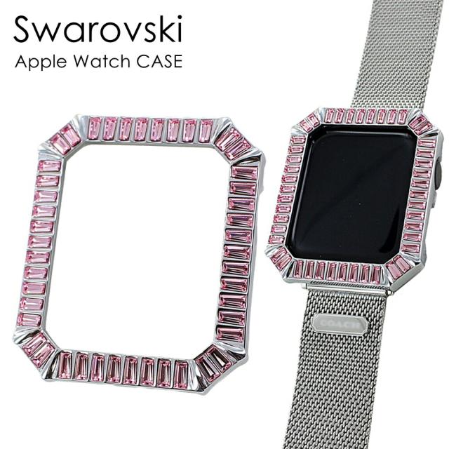 スワロフスキー アップルウォッチ ケース キラキラ クリスタル ピンク バンパーケース おしゃれ apple watch Series 6/5/4 40ミリ用 スマートウォッチ用 女性 ギフト 彼女 誕生日プレゼント　成人 卒業 入学_2