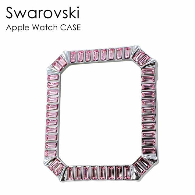 スワロフスキー アップルウォッチ ケース キラキラ クリスタル ピンク バンパーケース おしゃれ apple watch Series 6/5/4 40ミリ用 スマ