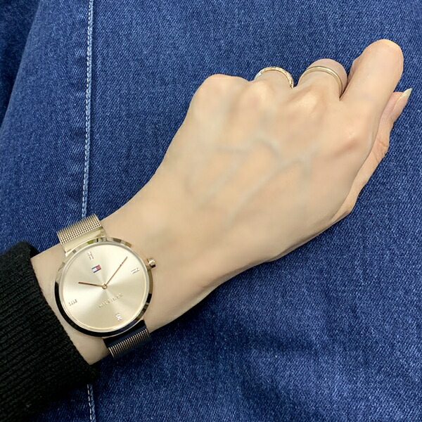 トミーヒルフィガー 腕時計 手表 レディース ボーイズサイズ 女性 彼女 母 妻 娘 2針 シンプル ピンクゴールド メッシュ ステンレス　成人 卒業 入学_2