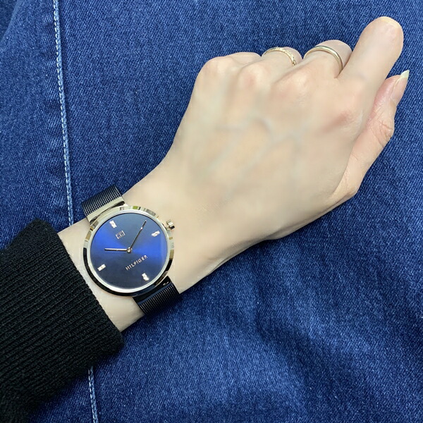 トミーヒルフィガー 腕時計 手表 レディース ボーイズサイズ 女性 彼女 母 妻 娘 2針 シンプル ネイビー メッシュ ステンレス　成人 卒業 入学_2