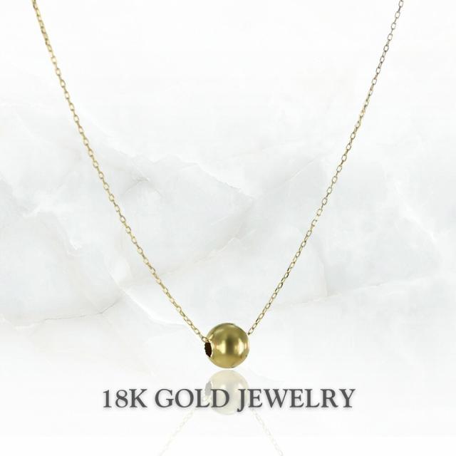 K18 18金 ネックレス ゴールド ボール レディース チェーンネックレス 