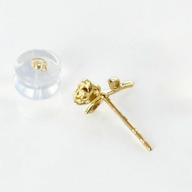 片耳ピアス K18 ピアス 18金 レディース スタッドピアス ゴールド ローズ さくら色 花 小ささ 窈窕たる 金属元素アレルギー反応相応う 片耳 差し上げ物 差し上げ物 成年者 卒 はいり込む
