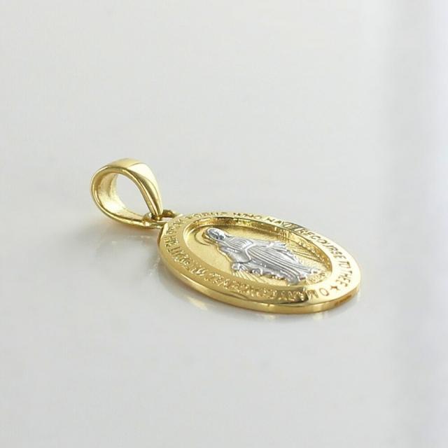 18金 ペンダントトップ ネックレス チャーム　レディース メダイ K18 K18WG お守りジュエリー ゴールド ツートーン 金 プレゼント ペンダントヘッド トップのみ プレゼント 女性 母 妻 誕生日 婚約 結婚記念日 ギフト 贈り物　成人 卒業 入学_4