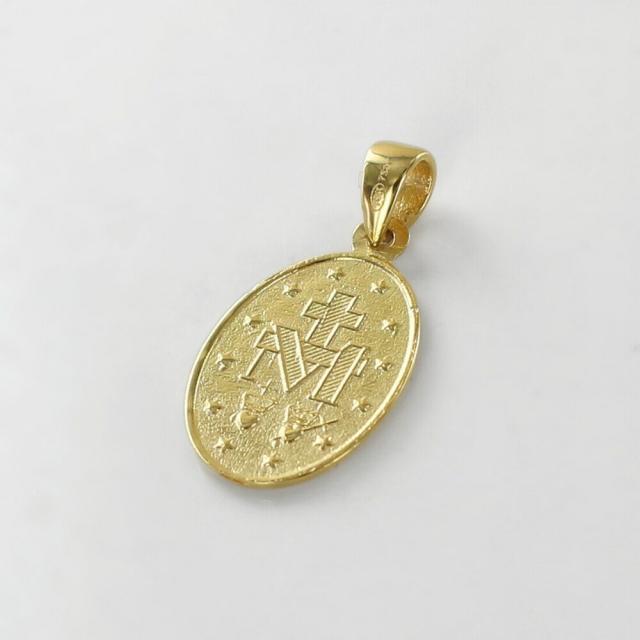 18金 ペンダントトップ ネックレス チャーム　レディース メダイ K18 K18WG お守りジュエリー ゴールド ツートーン 金 プレゼント ペンダントヘッド トップのみ プレゼント 女性 母 妻 誕生日 婚約 結婚記念日 ギフト 贈り物　成人 卒業 入学_3