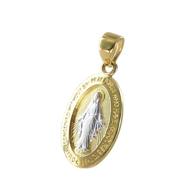 18金 ペンダントトップ ネックレス チャーム　レディース メダイ K18 K18WG お守りジュエリー ゴールド ツートーン 金 プレゼント ペンダントヘッド トップのみ プレゼント 女性 母 妻 誕生日 婚約 結婚記念日 ギフト 贈り物　成人 卒業 入学_5