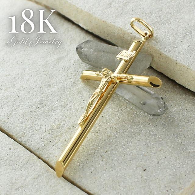 本物☆18金ネックレス 総12g トップ十字架キリスト 18金 ペンダント