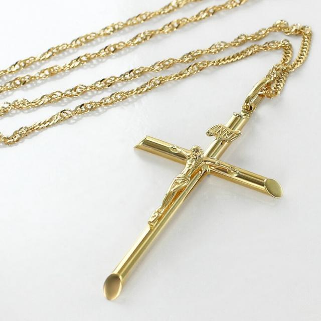18金 ペアネックレス カップル 親子 姉妹 女友達 お揃い ペア 十字架
