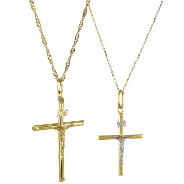18金 ペアネックレス カップル 親子 姉妹 女友達 お揃い ペア 十字架