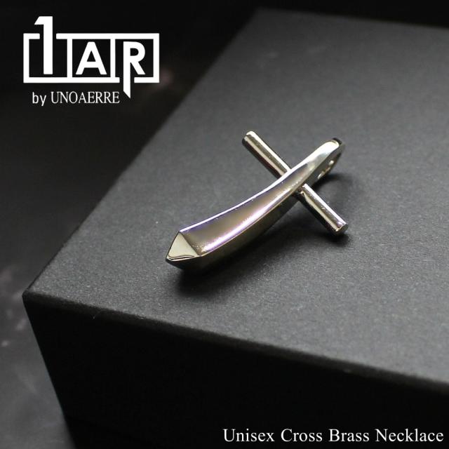 正規品 ショッパー付き 1AR by UNOAERRE クロス ネックレストップ ネックレスチャーム メンズ レディース 真鍮 イタリア製 ペンダントトップ ペンダントヘッド ホワイトシルバー プレゼント ギフト 男性 女性 誕生日 結婚記念日 成人式 贈り物　成人 卒業 入学