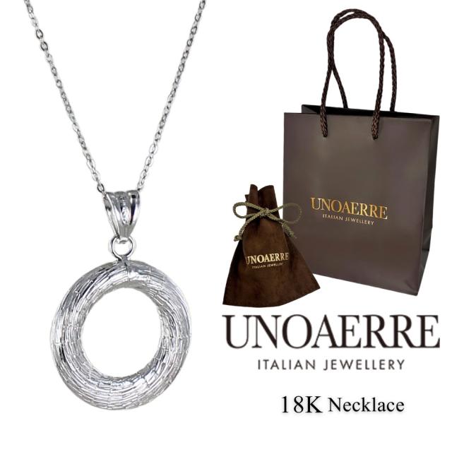 正規品 ウノアエレ ショッパー付き ホワイトゴールド ネックレス レディース 18K 18金 K18WG 誕生日プレゼント 女性 妻 ペンダント チェーンネックレス おしゃれ ゴールド イタリア製 K18 金 ギフト 贈り物 彼女 母 婚約 結婚記念日 成人式 お祝い 卒業 入学 お祝いの通販は
