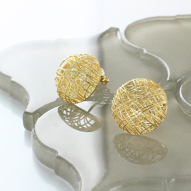 ウノアエレ UNOAERRE アクセサリー（耳） ピアス K18WG 美品 UNOAERRE ウノアエレ フープピアス K18 レディース イエローゴールド