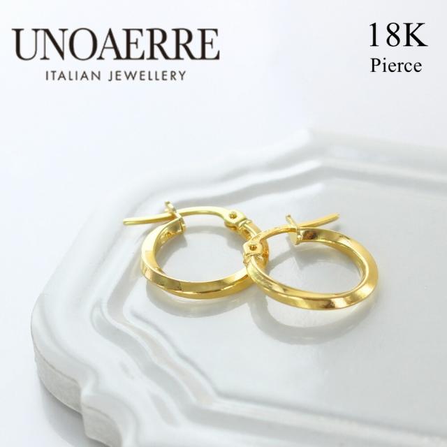 UNOAERRE ウノアエレ フープピアス K18 レディース イエローゴールド