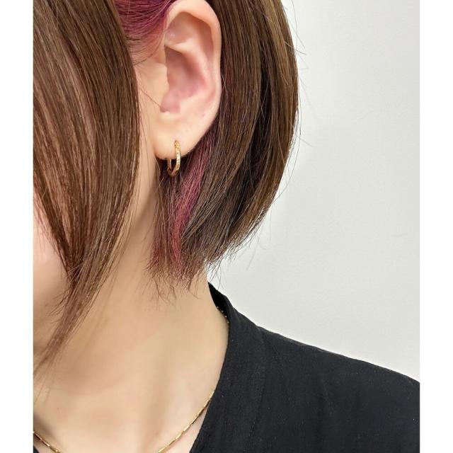 ウノアエレ UNOAERRE アクセサリー（耳） ピアス K18WG 美品 UNOAERRE ウノアエレ フープピアス K18 レディース イエローゴールド