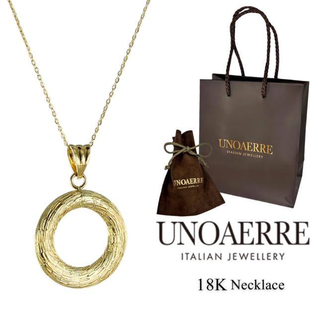 ウノアエレ ショッパー付き ネックレス レディース 18K 18金 イエローゴールド 誕生日プレゼント 女性 妻 ペンダント チェーンネックレス おしゃれ ゴールド イタリア製 K18 金 ギフト 贈り物 彼女 母 婚約 結婚記念日 成人式 お祝い 卒業 入学 お祝いの通販は 41,730円