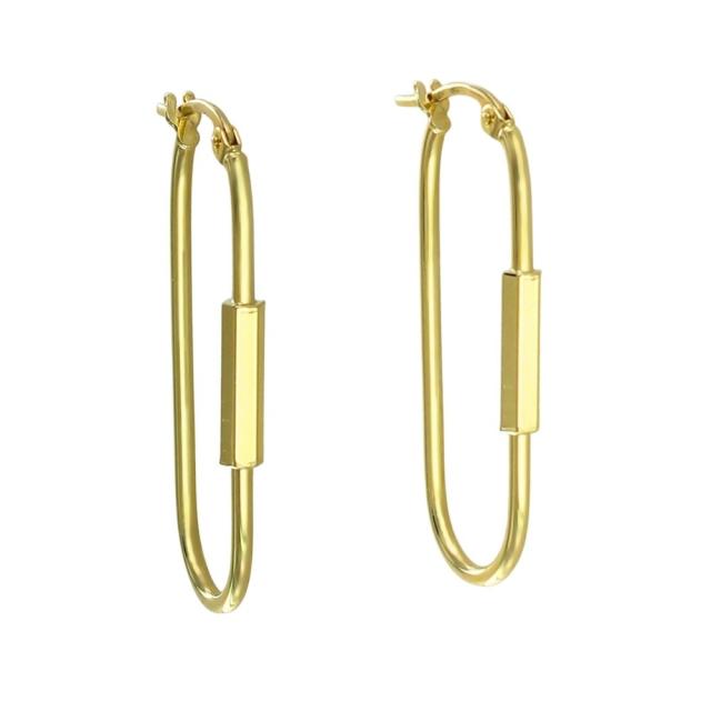 ウノアエレ UNOAERRE アクセサリー（耳） ピアス K18WG 美品 UNOAERRE ウノアエレ フープピアス K18 レディース イエローゴールド