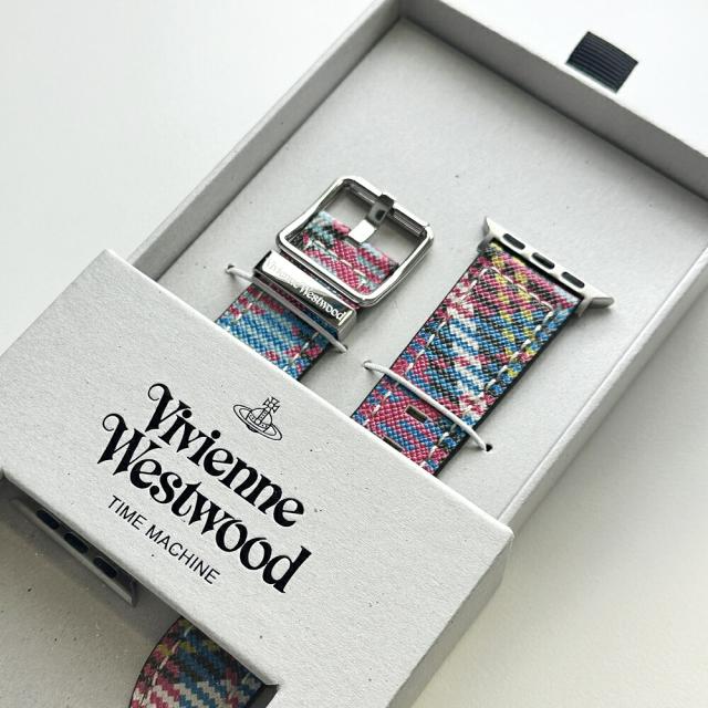 ヴィヴィアンウエストウッド アップルウォッチ バンド ベルト チェック柄 男女兼用 ベルトのみ 38mm 40mm 41mm 42mm シリーズ 10 9 8 7 SE 全シリーズ対応 Apple Watch 10 ギフト プレゼント　成人 卒業 入学_2
