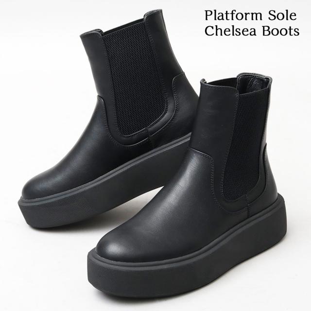 ブーツ メンズ 超厚底 プラットフォーム スニーカーソール サイドゴアブーツ 厚底スニーカー チェルシーブーツ ブランド モード