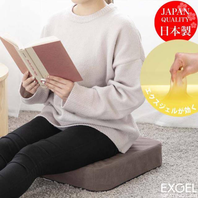 テレワーク 人気アイテム エクスジェル メーカー公式 EXGEL オザブハイエスト+専用カバー AZB22 座布団 クッション おしゃれ 日本製 長時間 疲れない 座ぶとん ジェルクッション 床 に 敷く 床用 床生活 フロアライフ 腰 姿勢 腰痛 腰痛対策 骨盤 体圧分散 プレゼント ギフト