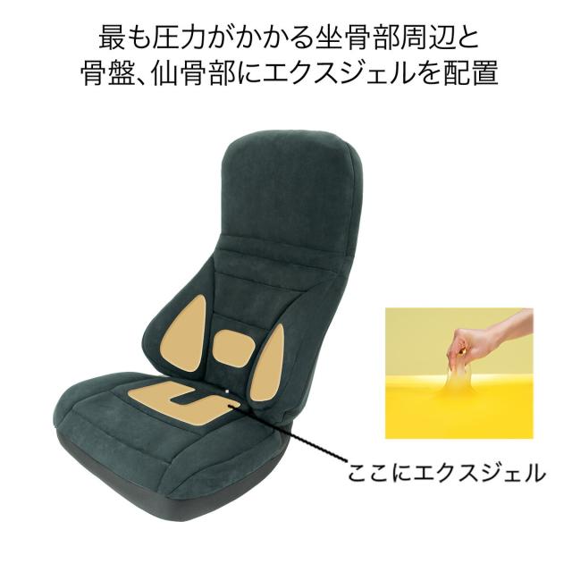 ハグ床座LX 日本製 座椅子 エクスジェル EXGEL 背もたれ 黒 一人用 レバー式 勉強 テレワーク リクライニング座椅子 床座 ジェル 腰 姿勢 腰痛 腰痛対策 骨盤 座布団 こたつ ホットカーペット 在宅ワーク リモートワーク フローリング 和室_7
