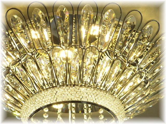 シャンデリア シーリングライト led 照明 照明器具 天井直付灯 シンプル リモコン 安い 北欧 おしゃれ アンティーク リビング ダイニング スワロフスキー 大型 豪華 天井照明 洋室 6畳 8畳 10畳 12畳 モダン 黒【LED付き！】新品 超豪華 LED クリスタル シャンデリア_1