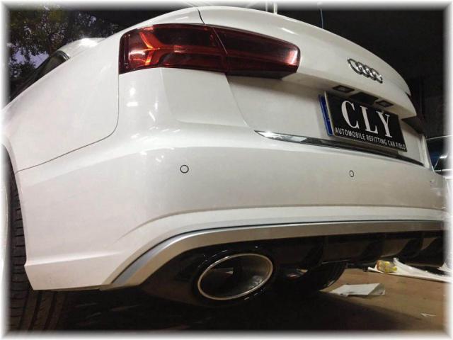 アウディA6 C7 4G系 後期 RS6ルック クロームメッキフレーム ブラックメッシュ フロント ラジエター グリル セダン アバント TFSI クワトロ DEMULAX 自動フロント左右バンパーフォグライトランプクロームグリル