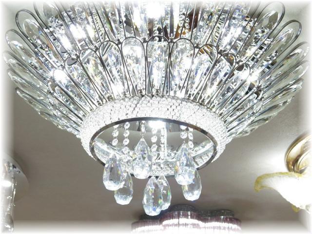シャンデリア シーリングライト led 照明 照明器具 天井直付灯 シンプル リモコン 安い 北欧 おしゃれ アンティーク リビング ダイニング スワロフスキー 大型 豪華 天井照明 洋室 6畳 8畳 10畳 12畳 モダン 黒【LED付き！】新品 超豪華 LED クリスタル シャンデリア_1