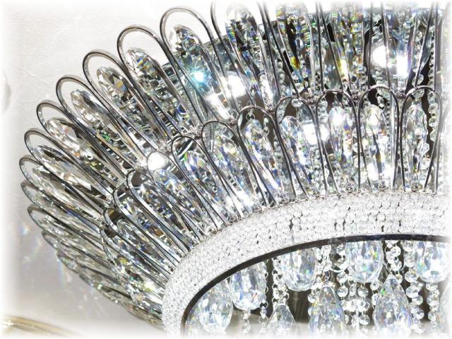 シャンデリア シーリングライト led 照明 照明器具 天井直付灯 シンプル リモコン 安い 北欧 おしゃれ アンティーク リビング ダイニング スワロフスキー 大型 豪華 天井照明 洋室 6畳 8畳 10畳 12畳 モダン 黒【LED付き！】新品 超豪華 LED クリスタル シャンデリア_3