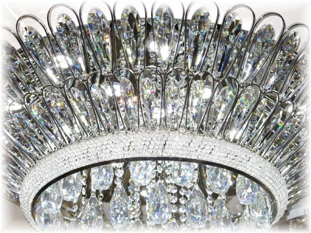 シャンデリア シーリングライト led 照明 照明器具 天井直付灯 シンプル リモコン 安い 北欧 おしゃれ アンティーク リビング ダイニング スワロフスキー 大型 豪華 天井照明 洋室 6畳 8畳 10畳 12畳 モダン 黒【LED付き！】新品 超豪華 LED クリスタル シャンデリア_5