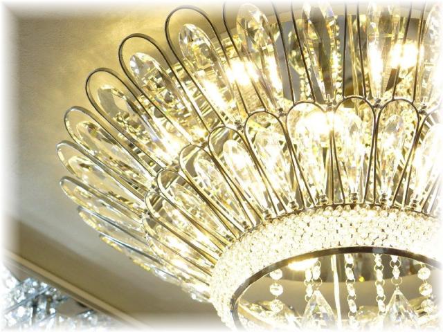 シャンデリア シーリングライト led 照明 照明器具 天井直付灯 シンプル リモコン 安い 北欧 おしゃれ アンティーク リビング ダイニング スワロフスキー 大型 豪華 天井照明 洋室 6畳 8畳 10畳 12畳 モダン 黒【LED付き！】新品 超豪華 LED クリスタル シャンデリア_3