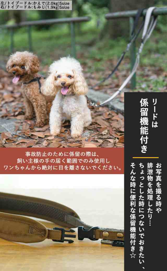 犬 ラディカ コーデュラ (R) ハーネス ( リード 付き)  L LLサイズ 撥水 迷子防止 脱走防止 手洗い 洗える メール便可