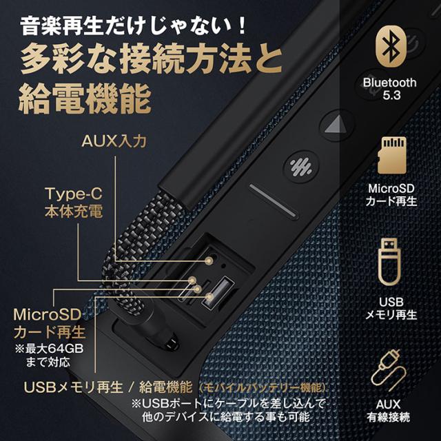 大音量 多機能 防水 IPX7 スピーカー ポータブル拡声器 bluetooth 80W 長時間再生 高音質 ブルートゥース 5.3 会議 屋外 アウトドア モバイルバッテリー機能 RGBライト カラオケマイク2本セット 司会 パーティー カラオケ 街頭演説 会議 学校イベント セミナーに最適_10