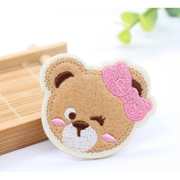 かわいい クマちゃん 熊ペア 刺繍 ワッペン 2枚セット かわいい