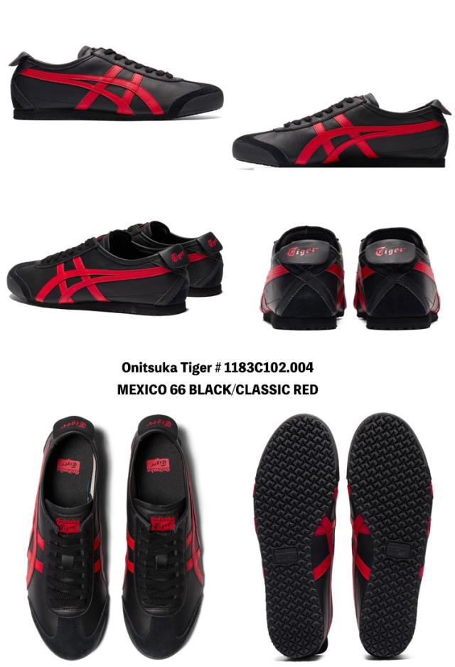 オニツカタイガー スニーカー Onitsuka Tiger MEXICO 66 メキシコ66 BLACK/CLASSIC RED ブラック クラシックレッド # 1183C102.004 シューズ_1