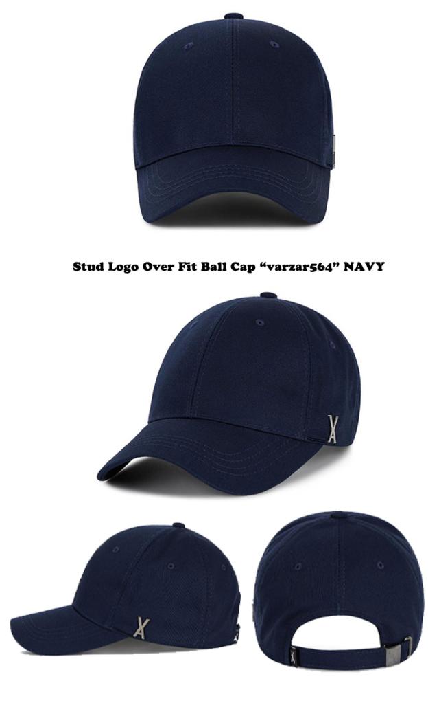 バザール キャップ VARZAR 正規販売店 Stud Logo Over Fit Ball Cap スタッドロゴオーバーフィットボールキャップ BLACK ブラック WHITE ホワイト BEIGE ベージュ NAVY ネイビー varzar496/497/563/564 ACC