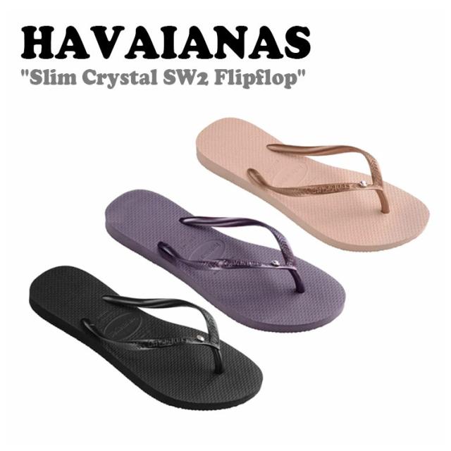 ハワイアナス サンダル HAVAIANAS レディース Slim Crystal SW2 Flipflop スリム クリスタル フリップフロップ BLACK ブラック BALLET ROSE バレットローズ MALVE モルブ 41456510090/1780/0076 シューズ