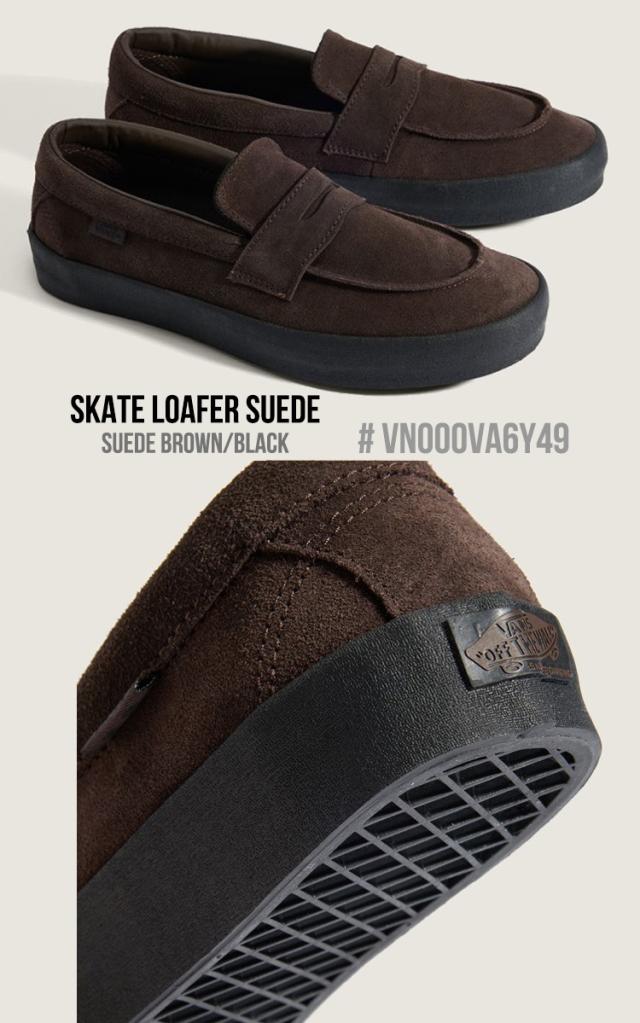 バンズ スニーカー VANS スニーカー SKATE LOAFER SUEDE スケート ローファー スエード メンズ レディース SUEDE BROWN/BLACK ブラウン VN000VA6Y49 シューズ_1