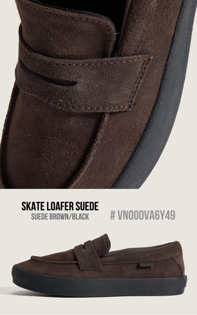 バンズ スニーカー VANS スニーカー SKATE LOAFER SUEDE スケート ローファー スエード メンズ レディース SUEDE BROWN/BLACK ブラウン VN000VA6Y49 シューズ_3