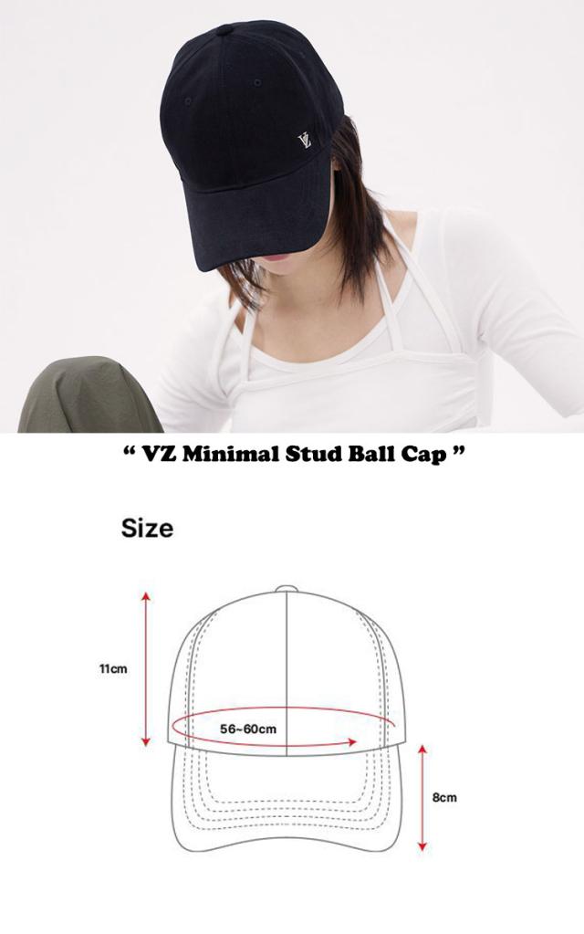 バザール キャップ VARZAR 正規販売店 VZ Minimal Stud Ball Cap ミニマル スタッド ボールキャップ BLACK ブラック BEIGE ベージュ NAVY ネイビー WHITE ホワイト varzar1290/1/2/3 ACC