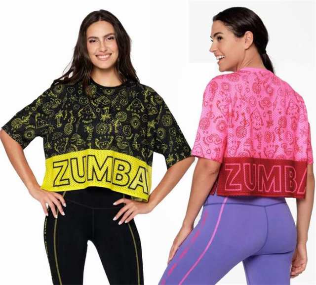 新作ZUMBAウェア ズンバ ヨガウェア ダンス衣装 スウェットジムウエア トレーニング 女性 Tシャツ T243-Z｜au PAY マーケット