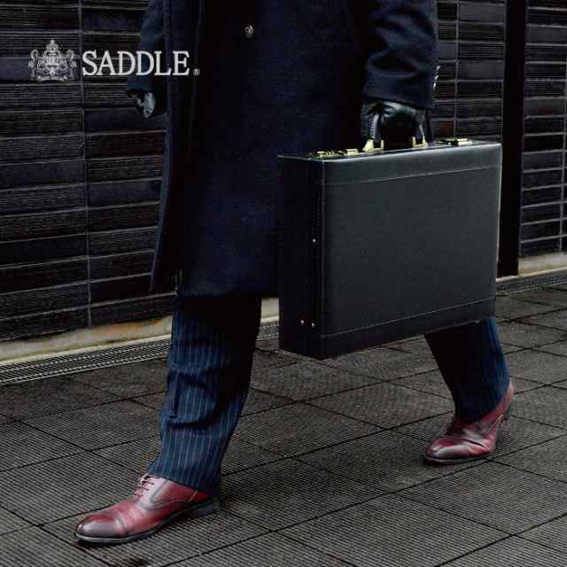 【SADDLE】 サドル レザーアタッシュケース メンズ ファイル ダイヤルロック付き 日本製 豊岡製鞄 牛革 姫路革 横 横型 黒 KBN01044