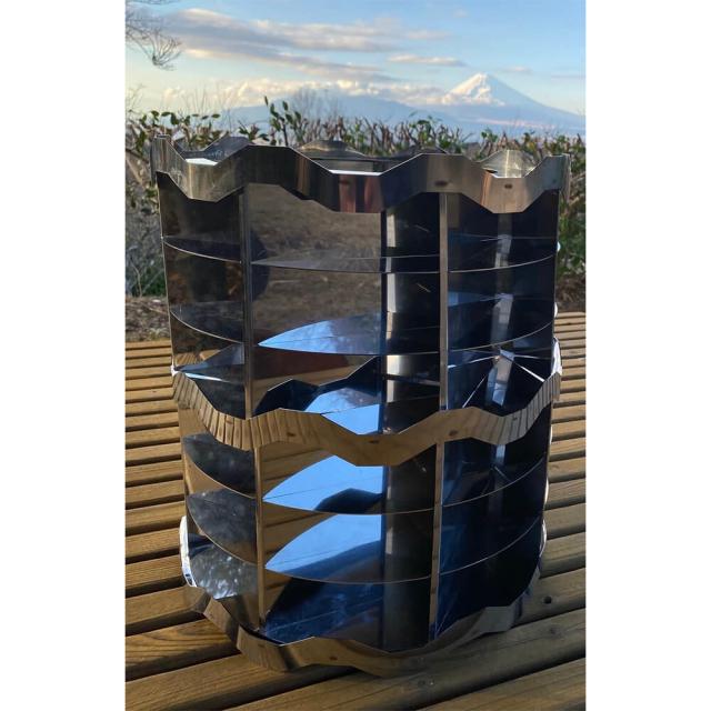 煙がほとんど出ない 炎旋回設計 HONOAKARI ステンレス焚き火台 4段(2段