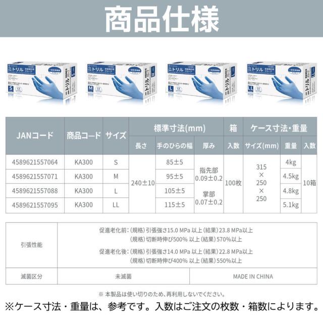 医療用 ニトリル手袋 パウダーフリー 2000枚(100枚入ｘ20箱) 一般医療機器クラス1 RAMEDICO 青 S M L LL 検査検診用 食品衛生法適合品 ブルー 粉なし ニトリルグローブ_19