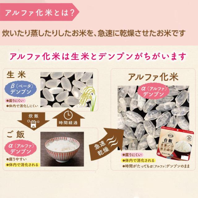 非常食 アルファ米 安心米「白がゆ 50食セット/箱」5年保存 食べ方2通り アルファー食品（防災食 粥 ご飯 ごはん アルファー米 賞味期限5年 アルファ化米 非常食セット お米 非常用 災害用 保存食セット 防災セット_2