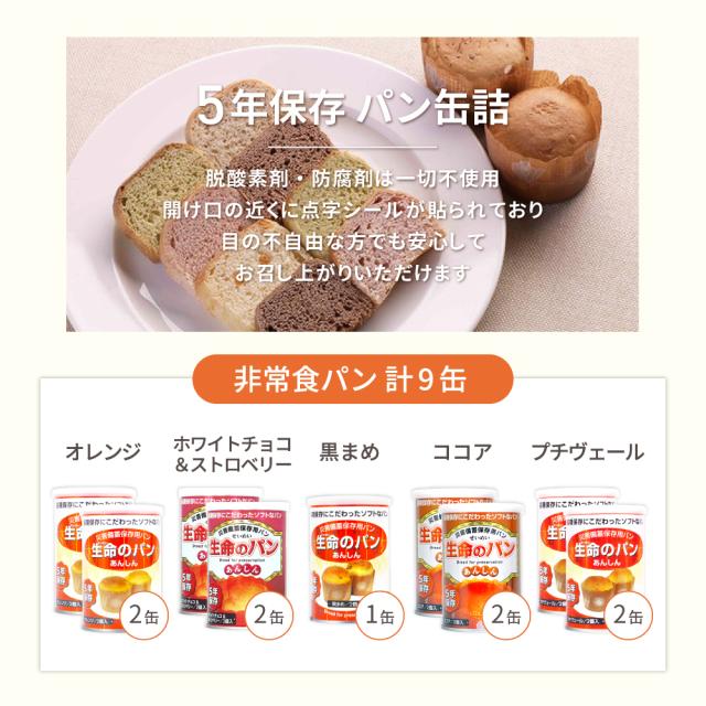 3人用/3日分(27食) 非常食セット アルファ米/パンの缶詰 家族3人分 3日間生きのびる (防災食 防災 食品 尾西 携帯おにぎり サタケ 安心米 保存食セット 防災セット 防災グッズ 災害備蓄用パン 生命のパン 防災用_6