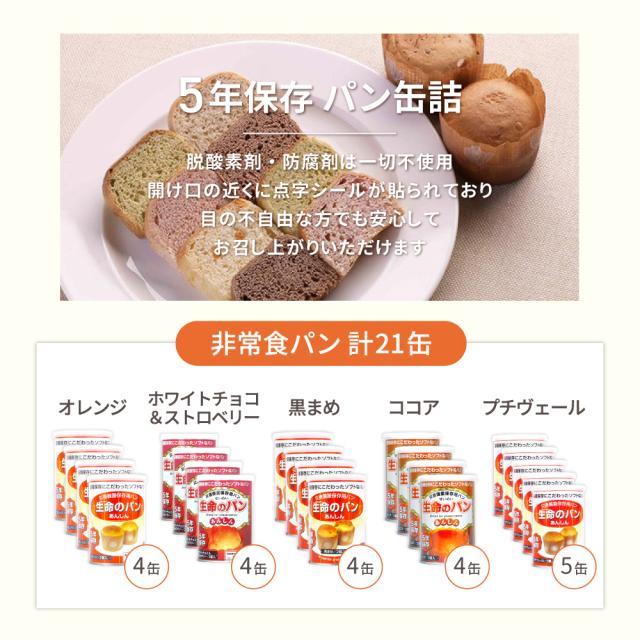3人用/7日分(63食) 非常食セット アルファ米/パンの缶詰(家族3人分 7日間生きのびる 防災食 防災 食品 尾西 携帯おにぎり サタケ 安心米 5年保存食 防災セット 防災グッズ 災害備蓄用パン 生命のパン 防災用品_6