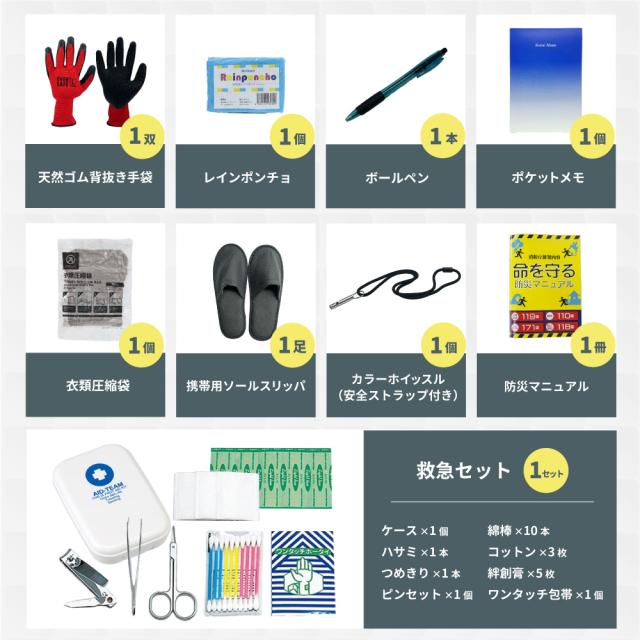 女性のための防災セット 1人用 EVERSAFE 底まで開く防災リュック エマージェンシーポーチ 女性用 防災士監修 防災ラジオ 非常食 保存水 警戒レベル4 L4TPLA01