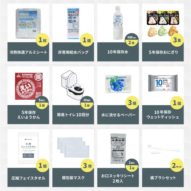 防災セット 1人用 47L ビッグリュック 防災グッズ 防災士監修 ファーストエイドキット 警戒レベル5 EVERSAFE L5BR01 避難グッズ トイレ 非常食 災害対策 地震対策