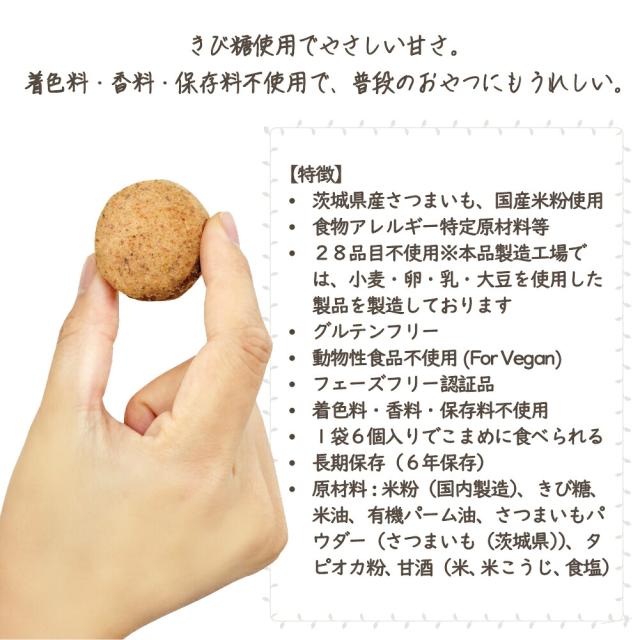 非常食 防災グッズ 米粉クッキー 6年保存 やきいも チョコ 50袋 / ケース FREEats アレルギー対応 小麦粉不使用 グルテンフリー 米粉 着色料不使用 香料不使用 保存料不使用 動物性食品不使用 防災食 GRANDEX