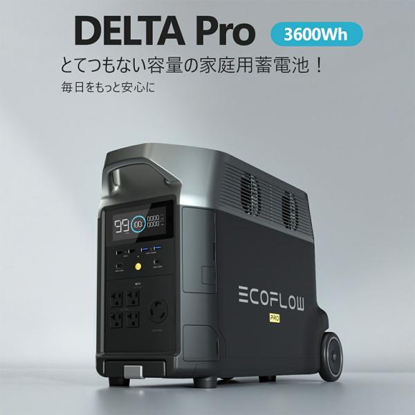 ポータブル電源 EcoFlow DELTA Pro 3600Wh 1,125,000mAh 蓄電池 発電機